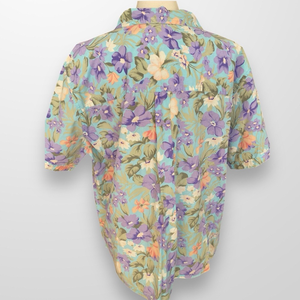 Bobbie Brooks Woman Size 22 / 24W Top‎ Shirt Button Front Floral Hawaiian - Picture 4 of 8